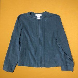 Norton Studio Womens Size 12 Sage Green Zip Front Unlined Coat Jacket Blazer